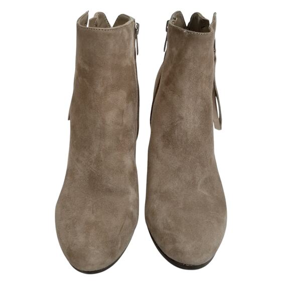 Franco Sarto Women's Sadee Taupe Suede Heeled Ankle Boots Booties Size 8.5 - Picture 2 of 6